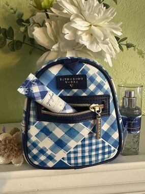 NEW BBW GINGHAM SMALL BACKPACK WITH GINGHAM LIP GLOSS & MIST 🦋